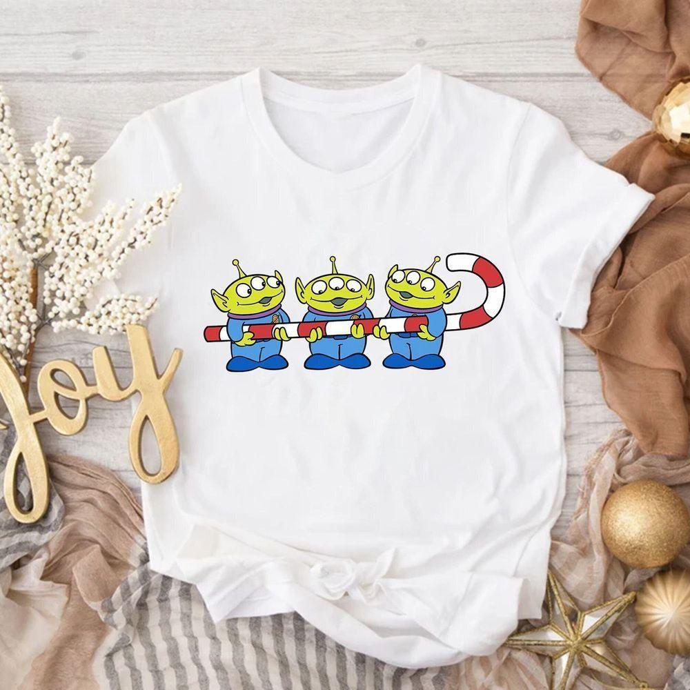 Pixar Toy Story Aliens Candy Cane Christmas Disney Vuitino Shirt
